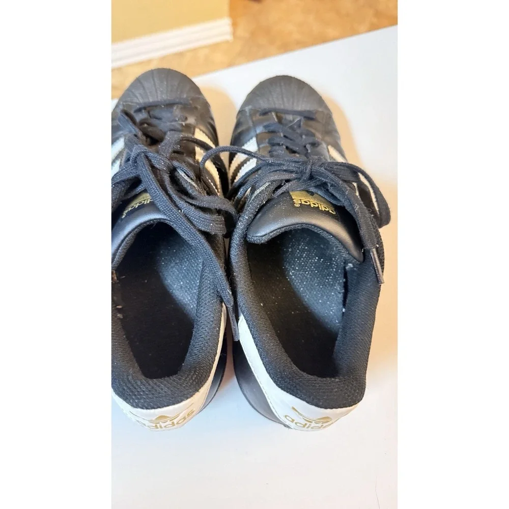 adidas Superstar Black White Shell Toe Leather Sneakers Men's US 7.5